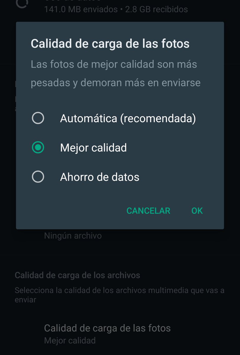 Había sido WhatsApp tenía una opción para alzarle la calidad a las fotos y yo nunca supe