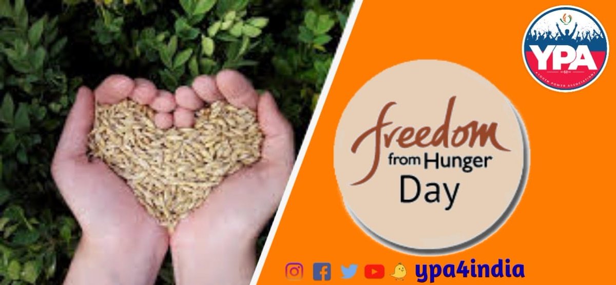ypa4india's tweet photo. The first Freedom from Hunger Day was held on September 28, 2006 to increase awareness about global hunger and promote Freedom from Hunger's empowerment of women around the world.

 #FreedomFromHungerDay
#ypa4india @ypa4india https://t.co/If3NakgqgJ
