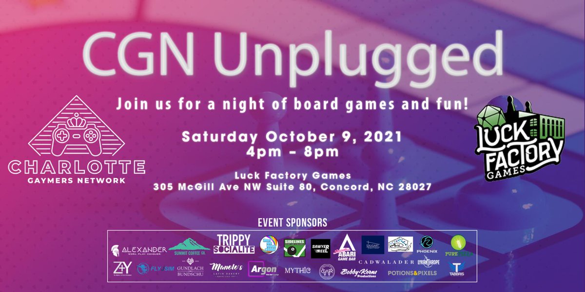 CLTRPGcom's tweet photo. The Charlotte Gaymers Network has invited our group to an event on October 9th at @LFgamecafe from 4pm-8pm. 

It's an open event, so it doesn't matter if you identify as LGBQTAI+ or just an ally, all are welcome!

#ttrpg #boardgames #rpg #cltlgbqt #DnD

https://t.co/3ZLoaJAarX https://t.co/wcUKdAQ9GY
