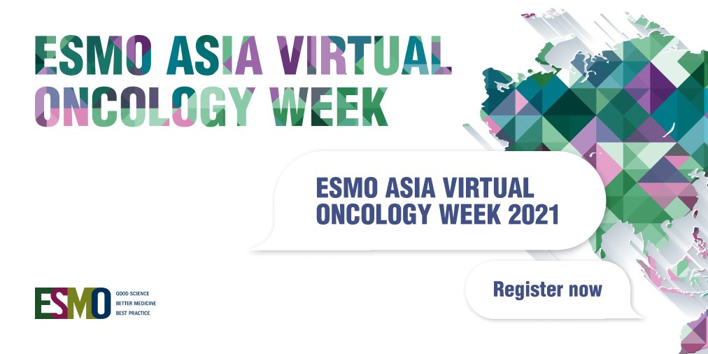 #ESMOasiaweek21: registration is open &amp;  free of charge! A week of top events ✅ ESMO Asia Highlights of the Year Meeting ✅ Pan Asian adapted Guidelines lectures ✅Policy sessions ✅ #VirtualPlenary sessions ✅ Preceptorship courses 👉ow.ly/fCjq50Gfzuj