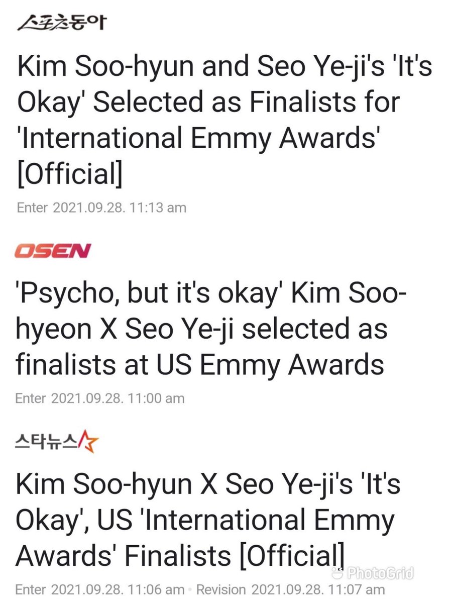 Lmaoo sokor yall are super late but its okay.
finally their names become the headlines in every articles. as well they should 

#ItsOkayToNotBeOkay 
#Emmys2021