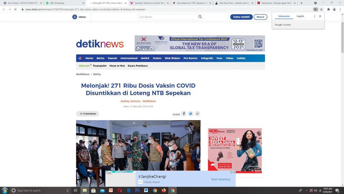 Polresdompu's tweet photo. Melonjak, 271 Ribu Vaksin Covid disuntikan di loteng NTB dalam Sepekan. https://t.co/xUkYlhOiEA
