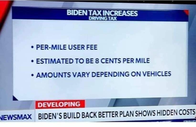 breakthebellpod's tweet photo. The average person drives 13,500 according to the DOT. $1,080 tax just to drive your car that you paid for with income that was taxed, paid sales tax on, were taxed for licensing fees and the fuel required to drive it was taxed. https://t.co/f5b2Rw1yHk