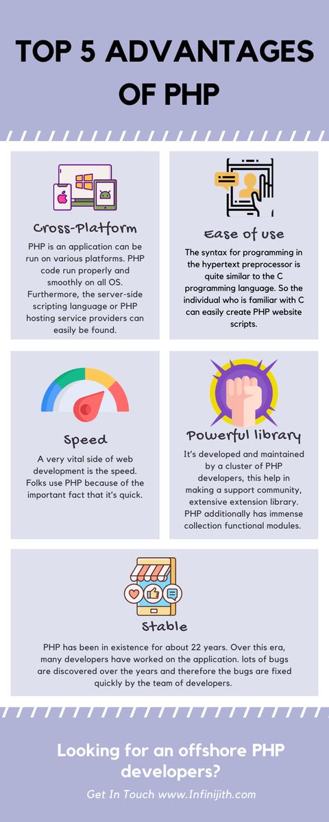 DBWebSolutionss's tweet photo. Top 5 Advantages of PHP Web development. [Infographic]

To know more contact: https://t.co/OwLznYrwdV

#DarkBears #PHP #HirePHPDeveloper #PHPWebDevelopment #WebsiteDevelopers https://t.co/O8znBWJYFC
