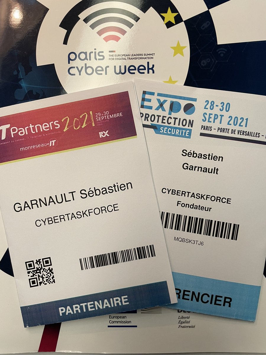 Belle séquence cette semaine avec la @Cyber_TaskForce chez @IT_Partners, @expoprotection et l’@agora_securite,  puis pour @ParisCyberWeek avec le @ComcyberFR, l’@IrlEmbParis et le @francediplo 🇪🇺🚄

@JeanMichelMIS @ReVe6el @OxiboxFR @thegreenbow @serenicity_FR @Seela_France