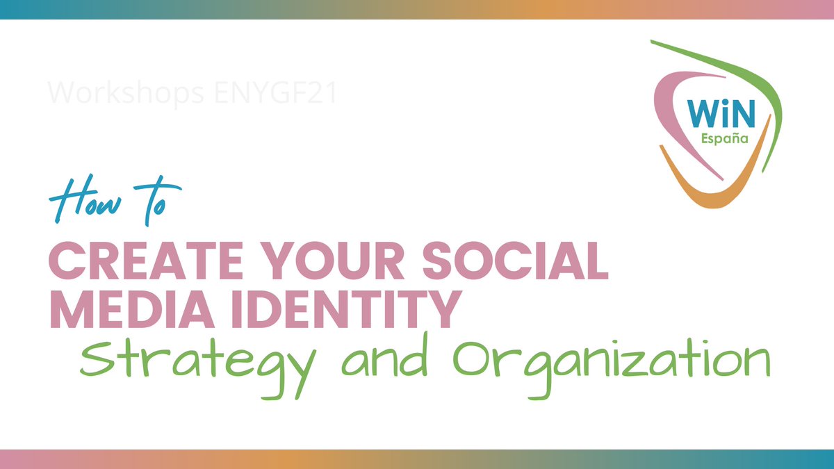 winspain's tweet photo. ⁉️ How to create an identity for your social media: strategy and organization 🤩
Hoy realizamos nuestro workshop sobre #comunicación 📣 y redes sociales 💬 en el congreso de @ENYGF en #Tarragona 👏
➡️ A cargo de @LauraOrtega_P y Amparo Soler #haztetwitter 😜 https://t.co/of8rAvytxK