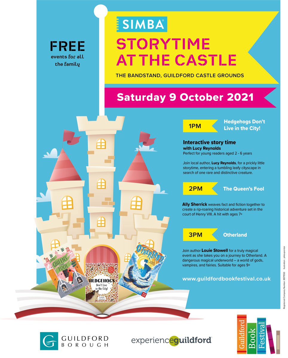 Enjoy an afternoon of FREE family events at #Guildford Castle Grounds Bandstand as part of @gfordbookfest next Saturday (9th October).

There'll be interactive storytime sessions for different age groups running from 1.00pm📚

No need to book, just pop along!

#isupportguildford