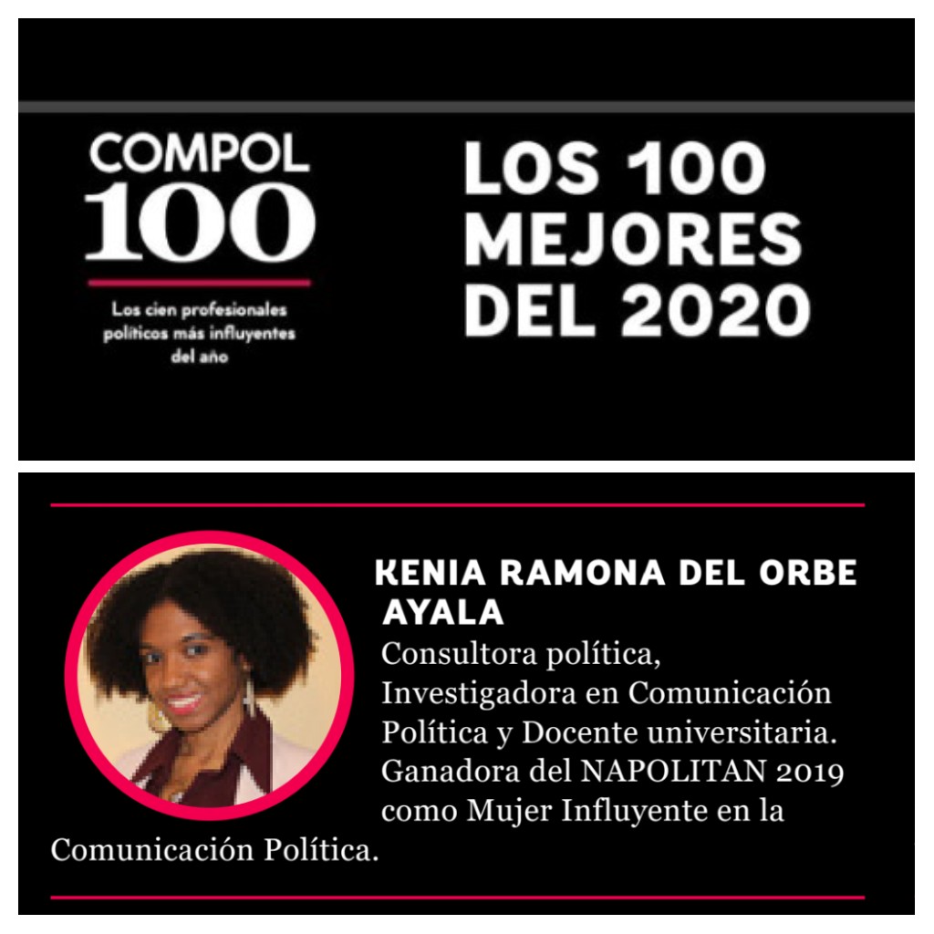 KeniaDelOrbe's tweet photo. Gracias a la Revista Washington ComPol de Estados Unidos por incluirme en la lista de los 100 profesionales más influyentes de la Comunicación Política del 2020. Es un lujo y un honor compartir reconocimiento con colegas talentosos/as.
#Washingtoncompol
#NapolitanVictoryAwards https://t.co/JxVWODUXN7