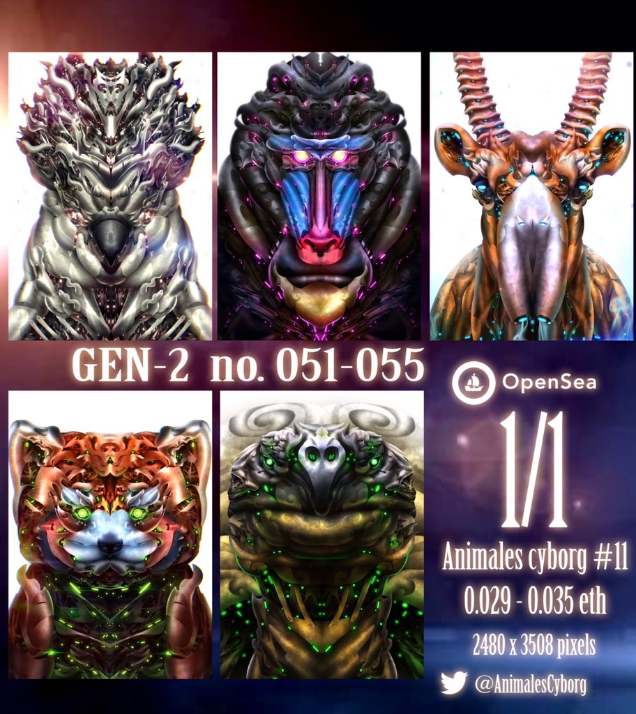 chutcha88084314's tweet photo. ANIMALES CYBORG Gen-2.  No.051-055. https://t.co/mhAi4QaiKg discord https://t.co/45wSNj5rW2 https://t.co/oJgz0L2qZo