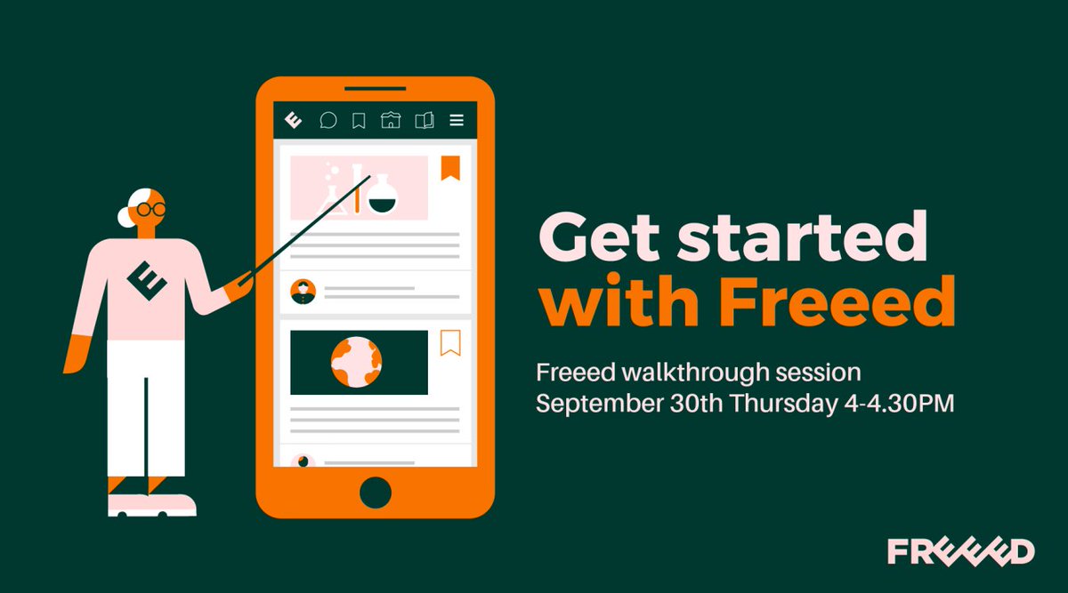🆘Hey teacher, do you need help to get started with Freeed? We can help.

👉Join our walkthrough session this Thursday 30.9.21 at 4.00-4.30 PM (UTC +3, Helsinki). 

Register for free with this link: us02web.zoom.us/meeting/regist…