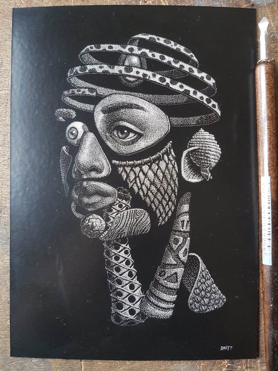 GM dear #NFTCommmunity ! 
An auction began yesterday on "The Pearl" @withFND . 
foundation.app/@benbaret/rest…
I just wanted to let you know that I will also send to the collector the original scratchboard:

#nftcollector #NFT #nftart #NFTs