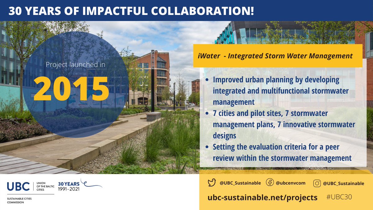 UBC_Sustainable's tweet photo. #UBC30 celebrations continue with highlighting the #iWater project that worked with #stormwater management in the Central Baltic cities! Innovative stormwater managment solutions were developed - these are available for everyone: https://t.co/YqnZW6QZHm https://t.co/pl590ZufOG
