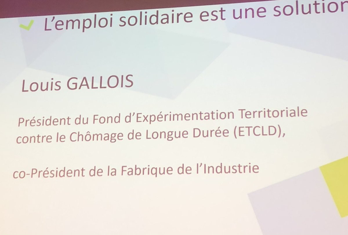 andicat_asso's tweet photo. Louis Gallois Président du Fonds d’Expérimentation contre le chômage de longue durée : l’emploi solidaire est une solution https://t.co/9Fh2boPXTJ