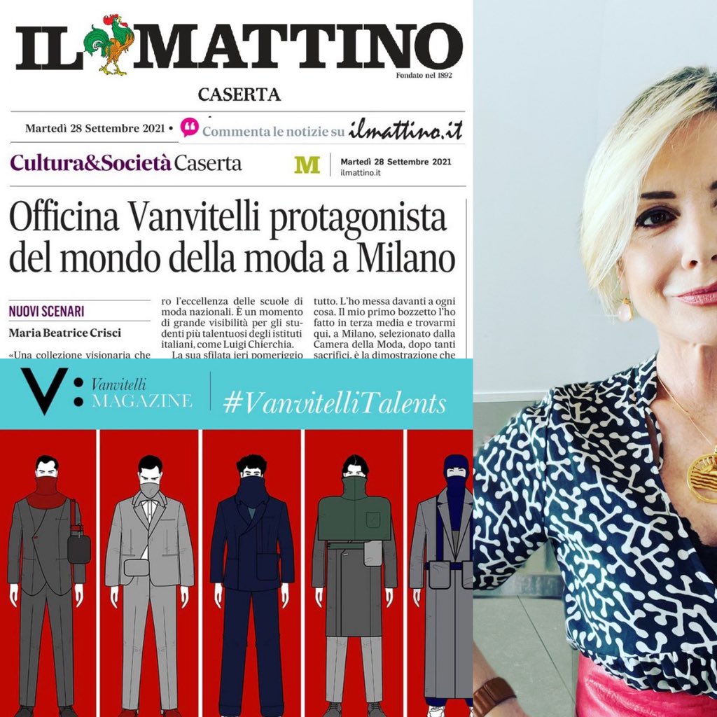 👉Esportiamo eccellenze 🤗
📌il giovane  #LuigiChierchia, ideatore di «Nea: welcome to 2050», la capsule collection nata in #Officina Vanvitelli. Il suo progetto è stato tra i finalisti della settima edizione di #MilanoModa Graduate. 📌Oggi su #ilmattino
