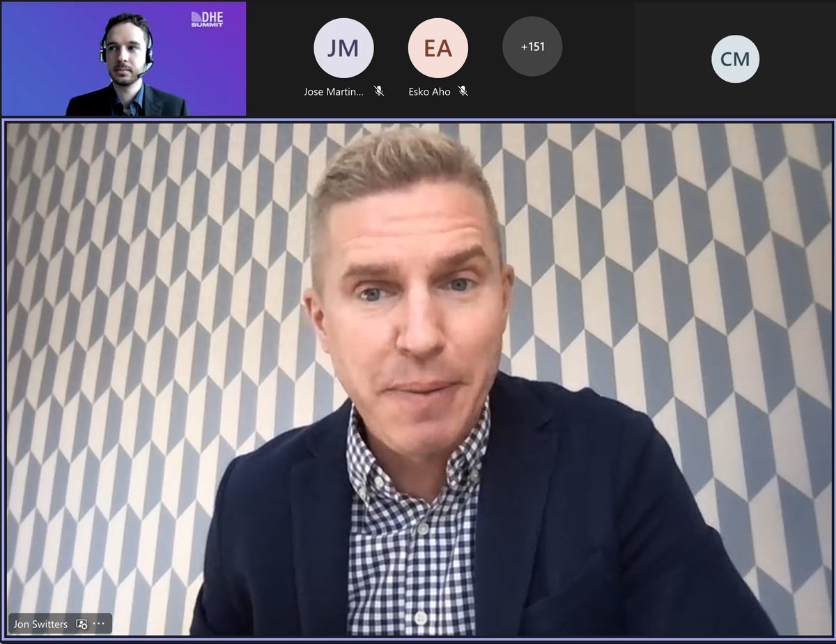 The Digital Health Europe Summit 
Live session w/ 6 of the twinnings funded by <a href="/DHE_2020/">DigitalHealthEurope</a> 
<a href="/bdeusdad/">Blanca Deusdad</a> 
Helena Biancuzzi- OncologyInMotion
Mathieu Thébaud-Rehab4Lab 
Benjamin Cid-Bourié-CISMED
Júlia Altarriba Rosana Magalhães-AI4MultimorbidityConditions 
Join bit.ly/DigitalHealthE…