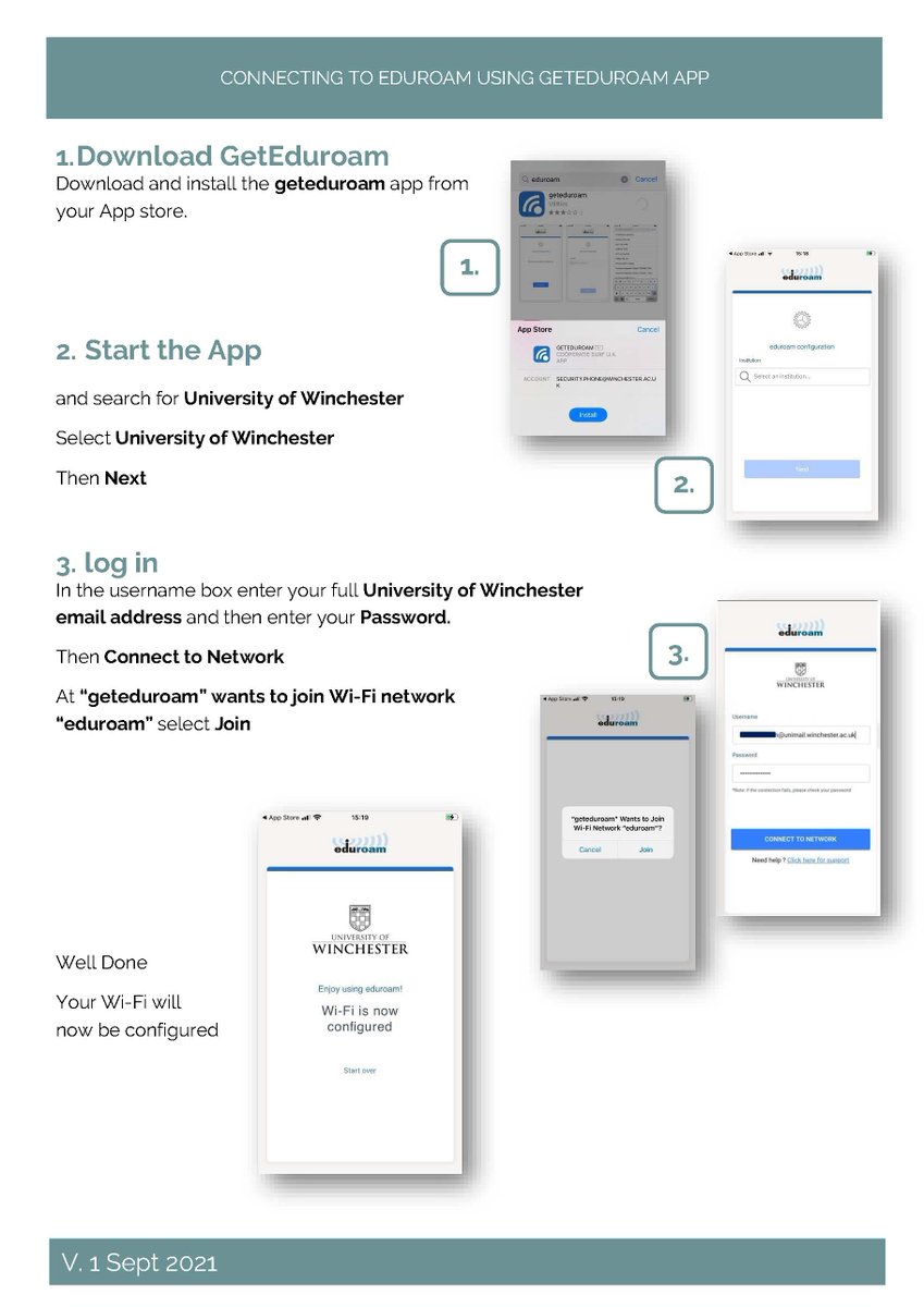 UniWinLibrary's tweet photo. Looking to connect to WiFi on campus? Look for the Eduroam network on your laptop and sign in using your UoW email address and password. For mobile devices you will need to download the GetEduroam app. See the below graphic for more information on this. https://t.co/XgBmPigLpY