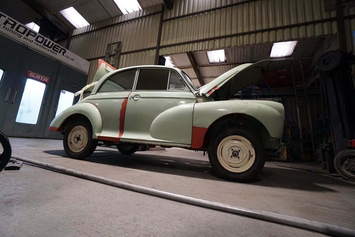 retropowercars's tweet image. Some before and after shots of our Morris Minor (Threat) project, a car we're hoping to begin prepping for paint in the next few weeks. MX-5 DNA, an Omex-built Zetec and lashings of custom metalwork all help make this one of our most anticipated builds of recent times #Retropower