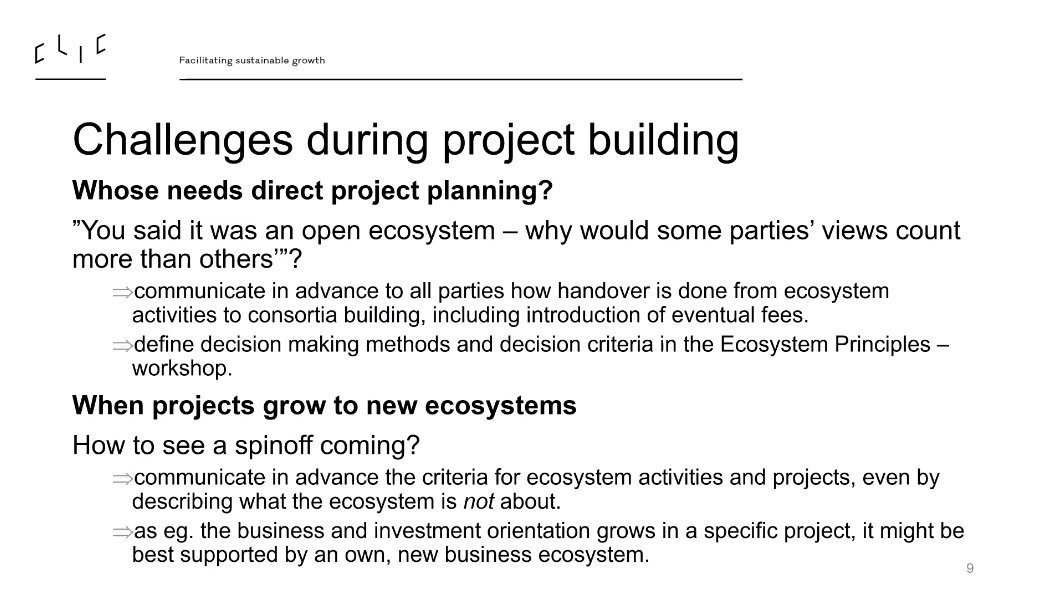 valkatti's tweet photo. Finally, lessons learnt from #ecosystem journey #Green2 summarized @minnanasman and ecosystem tools presented @meadows66 @CLICInnovation . See https://t.co/4Ao7bHzor4 https://t.co/mklPUJUwCm