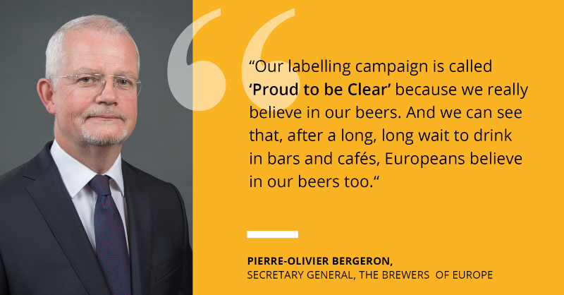 brewersofeurope's tweet photo. On #AccessToInfoDay, we want to celebrate our industry's commitment to keeping consumers informed via transparent + clear beer labelling.

Our secretary-general @pob_bergeron reflects on our sector-wide #ProudtobeClear pledge to empower consumers.