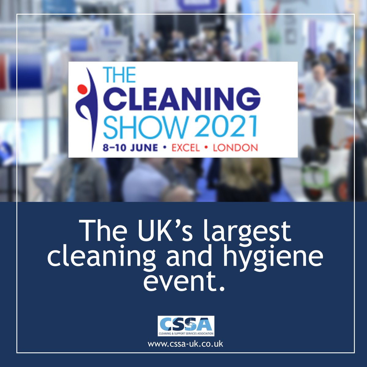 The CSSA will be exhibiting at The Cleaning Show at London Excel, 2nd - 4th November and you can meet our finalists in person.

Register for your FREE pass today at: buff.ly/3xLCbAG

#cssa #innovationshowcase #cleaningshow #cleaningindustry #london #exhibition #innovation