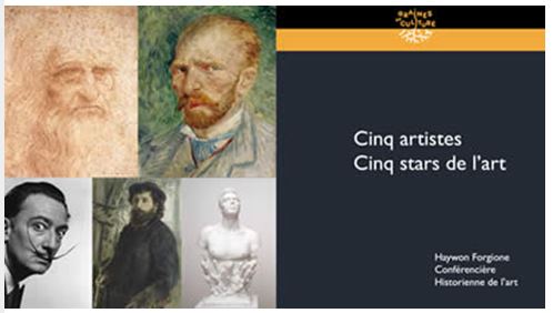 RDV ce soir, mardi, à 18h30 avec <a href="/FondationOrange/">FondationOrange</a> <a href="/MoocCulture/">MOOC Culturels</a> pour la visioconférence "Cinq artistes - Cinq stars de l'art" , consacrée à cinq artistes stars, 
🎨🖼️avec l’historienne de l’art Haywon Forgione
➡️oran.ge/3F1iitg