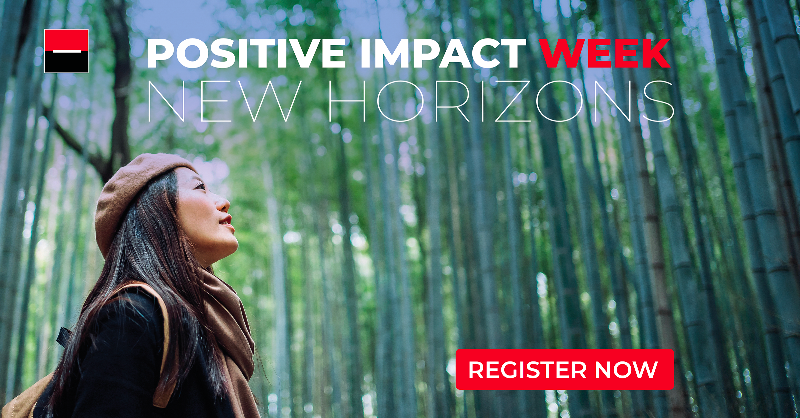 SocieteGenerale's tweet photo. [#PositiveImpactWeek 🌱] As part of our commitment to help our clients generate positive impact, we're holding a virtual event covering the entire #ESG spectrum. ⏰ Do not miss the sessions for day 5 on Positive Impact by Design. Register now 👇