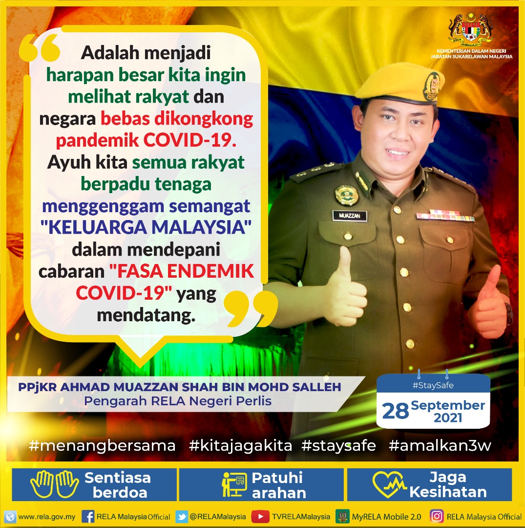 𝙆𝙀𝙈𝙋𝙀𝙉 𝙆𝙀𝙎𝙀𝘿𝘼𝙍𝘼𝙉 :
(PPN - Pelan Pemulihan Negara)
28 Sept 2021 | Selasa :
" Bebas di Kongkong Pandemik COVID-19"

<a href="/KDNPUTRAJAYA/">KDN🇲🇾</a> 
<a href="/dhzhamzah/">Hamzah</a> 
<a href="/IsmailSaid087/">DS Dr. Ismail Mohamed Said</a> 
<a href="/jonathanyasin/">jonathan yasin</a> 
<a href="/wandahlan/">Wan Ahmad Dahlan</a> 
<a href="/yahyakgc/">Yahya Sulaiman</a> 
<a href="/SazaliZin/">Mohd Sazali Mohd Zin</a>