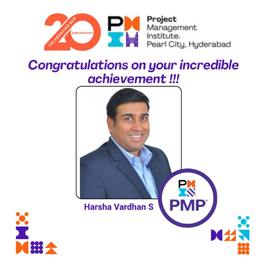 PMIPCC's tweet photo. #PMIPCC Hyderabad congratulates Harsha Vardhan S on getting #PMP #Certified. Job Well Done👍

Welcome to the #Project #Management #Fraternity.

#PMI #PMIPCC20 #ProjectManagement #PMP #PMICredential https://t.co/ZU1xpKy8rB