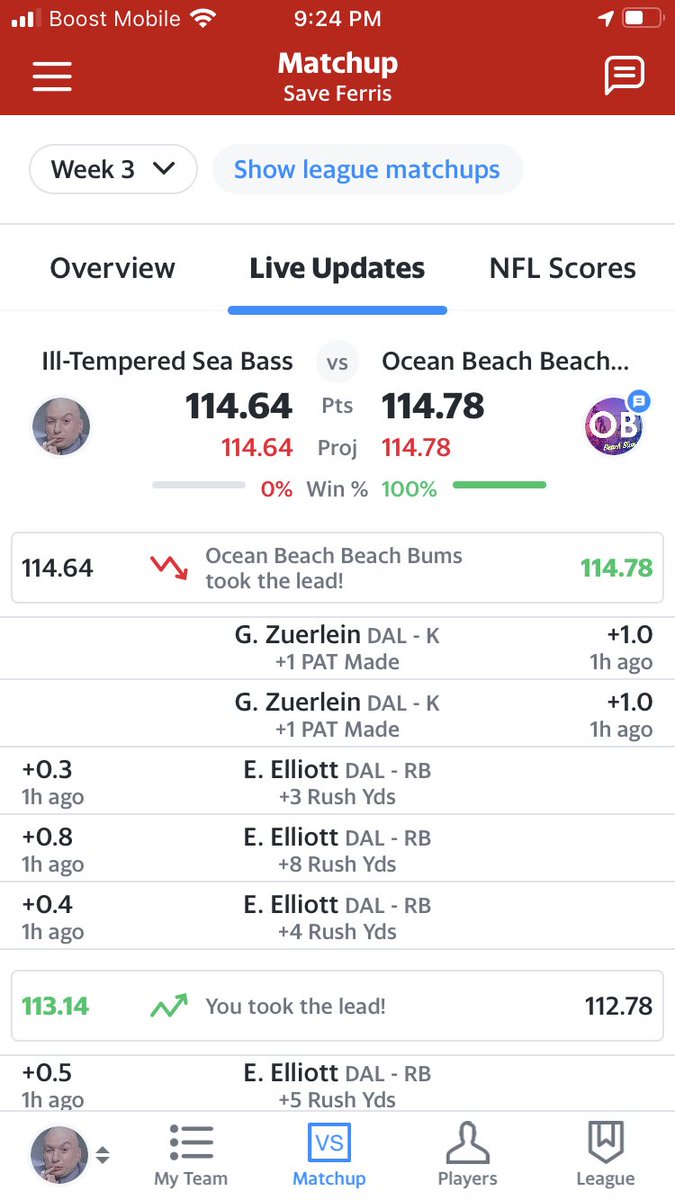 mhilsen's tweet photo. @YahooFantasy @andybehrens Zeke got me the 25 I needed, but the Zurlein PAT beat me by 0.14.  🤦‍♂️ https://t.co/qxwiTBbKkr