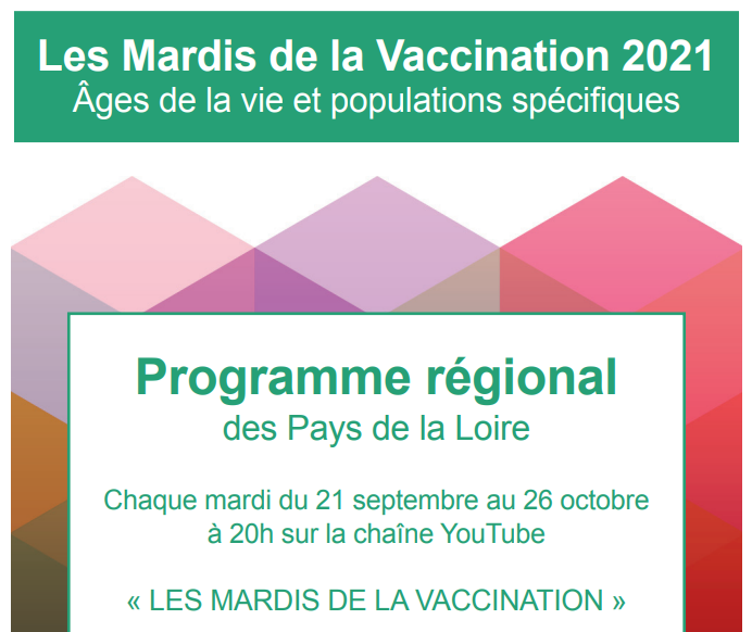 Prev_Infection's tweet photo. 🧐 Les #Mardis de la #Vaccination, c'est quoi?
Des soirées de formation sur Youtube, proposés par #MedQual, #ARSPaysdeLoire, @chunantes et coll !
🔍Du 21 septembre au 26 octobre sur le thème "Ages de la vie et populations spécifiques".
Détails ➡ https://t.co/DBWOc7neJT https://t.co/uXFLBEjG37