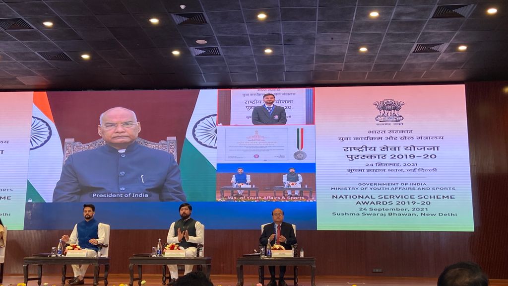 NSS India (@_nssindia) on Twitter photo Shri Vishal Raj, NSS Volunteer, Bihar received NSS Award 2019-20 conferred by Hon. President of India.
<a href="/YASMinistry/">YAS Ministry</a> <a href="/ianuragthakur/">Anurag Thakur</a> <a href="/NisithPramanik/">Nisith Pramanik</a> <a href="/rashtrapatibhvn/">President of India</a> Shri Vishal Raj, NSS Volunteer, Bihar received NSS Award 2019-20 conferred by Hon. President of India.
<a href="/YASMinistry/">YAS Ministry</a> <a href="/ianuragthakur/">Anurag Thakur</a> <a href="/NisithPramanik/">Nisith Pramanik</a> <a href="/rashtrapatibhvn/">President of India</a>