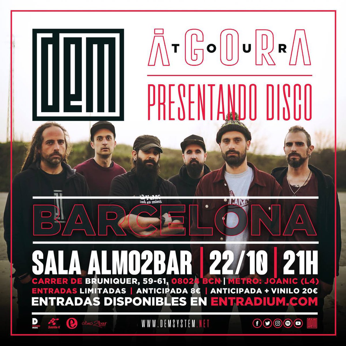 demsystem's tweet photo. El próximo 22 de octubre vamos a poner del revés la sala @Almo2bar Pilla ya tu entrada,que vuelan!!! #DEM #demsystem #wearedem #live #show #almo2bar #reggae #jungle #punk #drumnbass #āgora https://t.co/SNdVbN2MMY