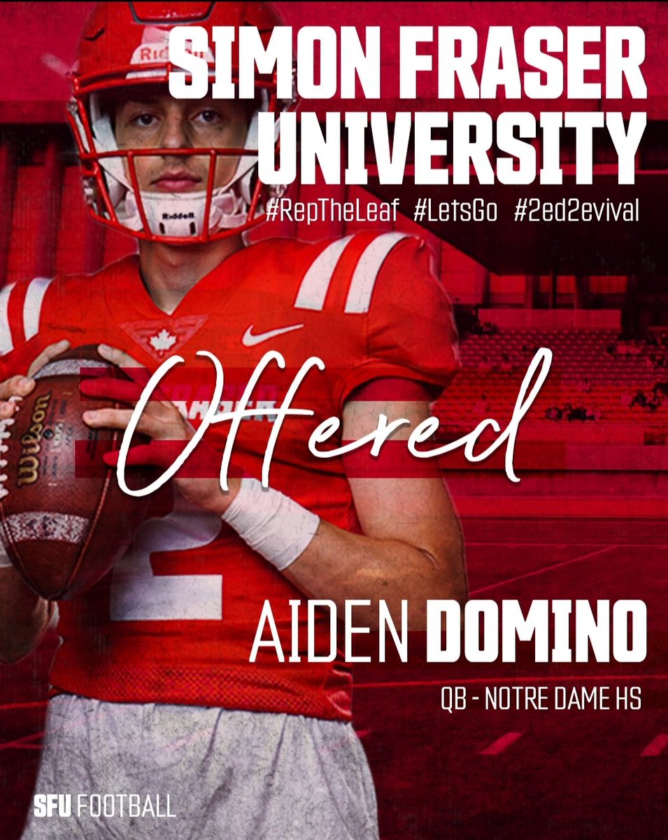 Excited and blessed to receive my first offer to continue playing this game I love from <a href="/CoachRigell/">Mike J.Rigell</a> and <a href="/SFUFootball/">SFU Football</a>