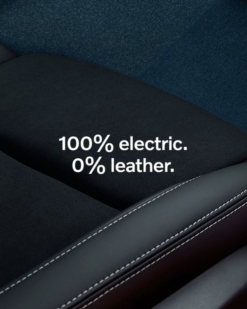 Volvo Cars is committed to using more sustainable materials in all models by making sure we harness sustainable, natural and recycled materials. This is why all fully electric models are and will be leather free. #ForEveryonesSafety