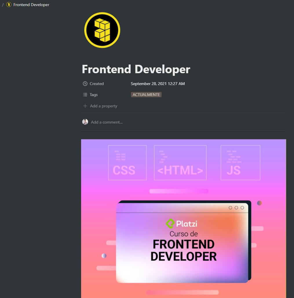 Ejemplo de como implementar el icono y cover en Notion