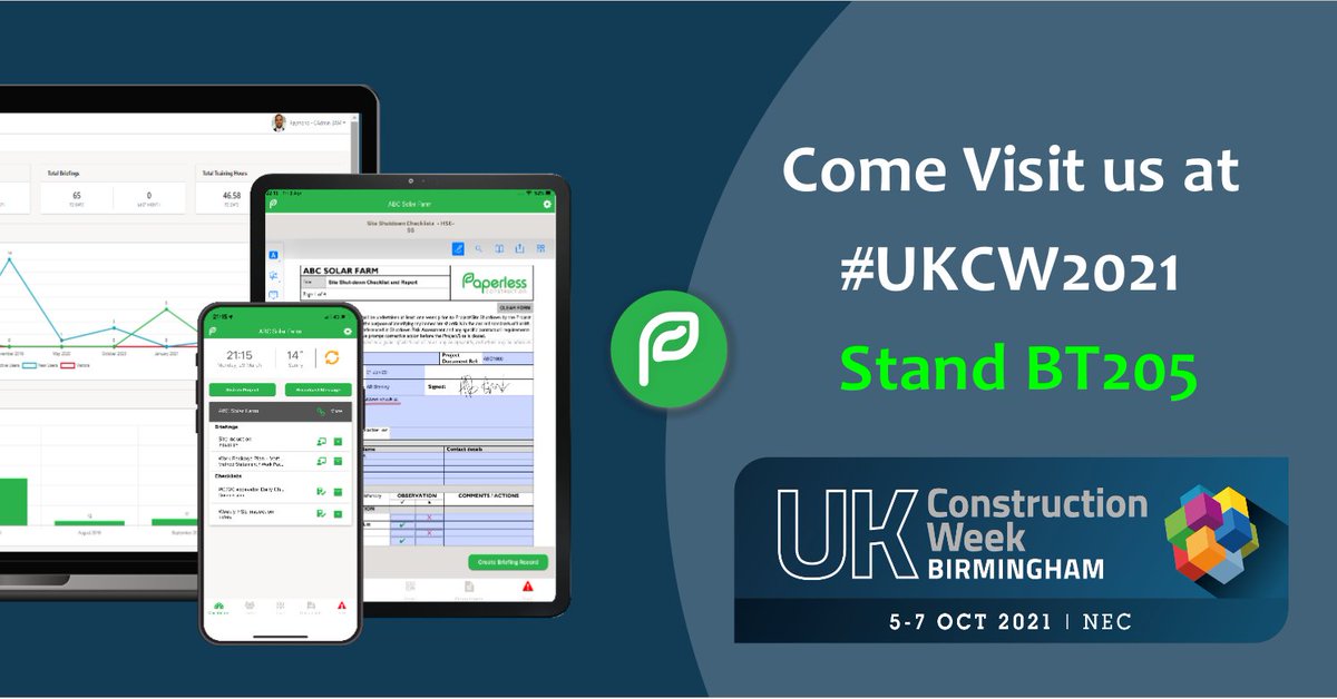 Paperless_app's tweet photo. 1 Weeks to go, to UK Construction Week.
If you haven't booked your ticket yet, register for your free ticket today 👉
#UKCW2021 #PaperlessApp #PaperlessSite #ukconstruction #constructionuk #constructionsafety #constructionsoftware https://t.co/bIGug1g9xG