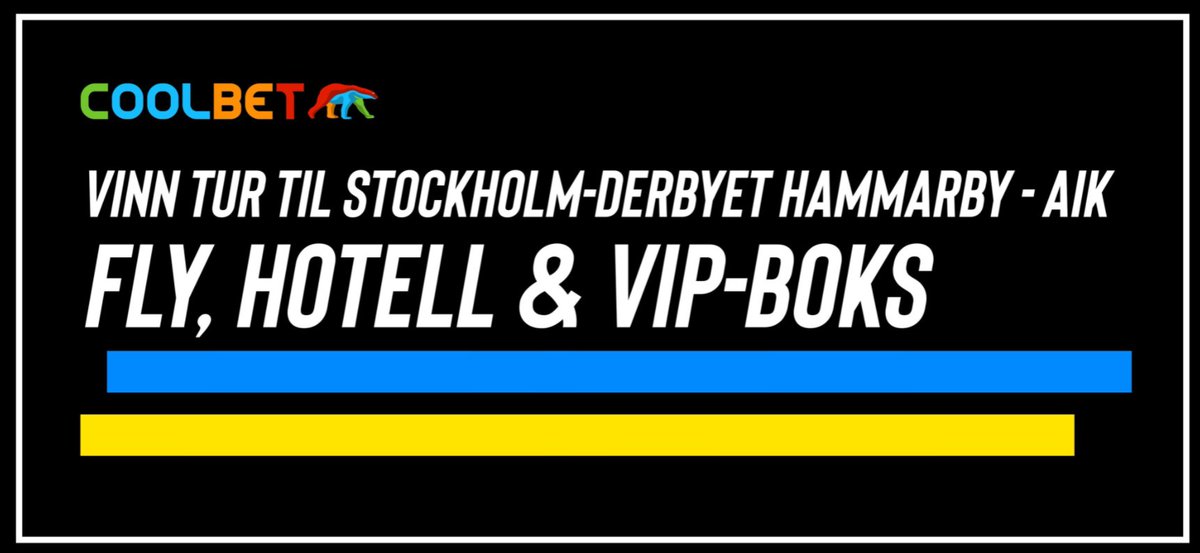 Kan vi friste med en tur for to til Stockholm i oktober for å se Hammarby- AIK fra VIP-boks? Dette blir en heftig opplevelse! 😎🔥 

✅  Hvem tar du med deg om du vinner? ❤️
✅  Du må sette et spill på #UCL  denne uka (min 50kr).