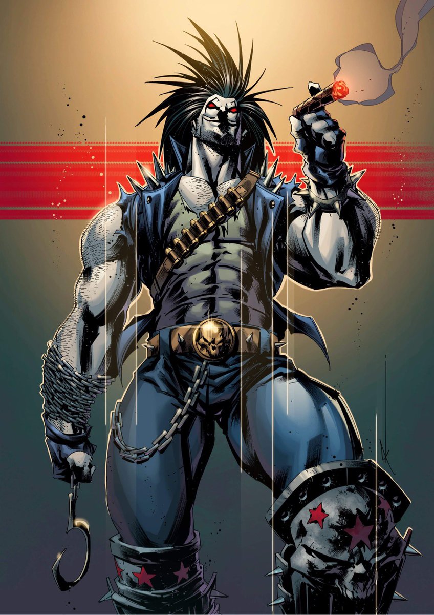 Fun Lobo piece. Killer lines by @KevinKeane24 and colors by me. #dccomics #lobo #comic #art #heagycolors