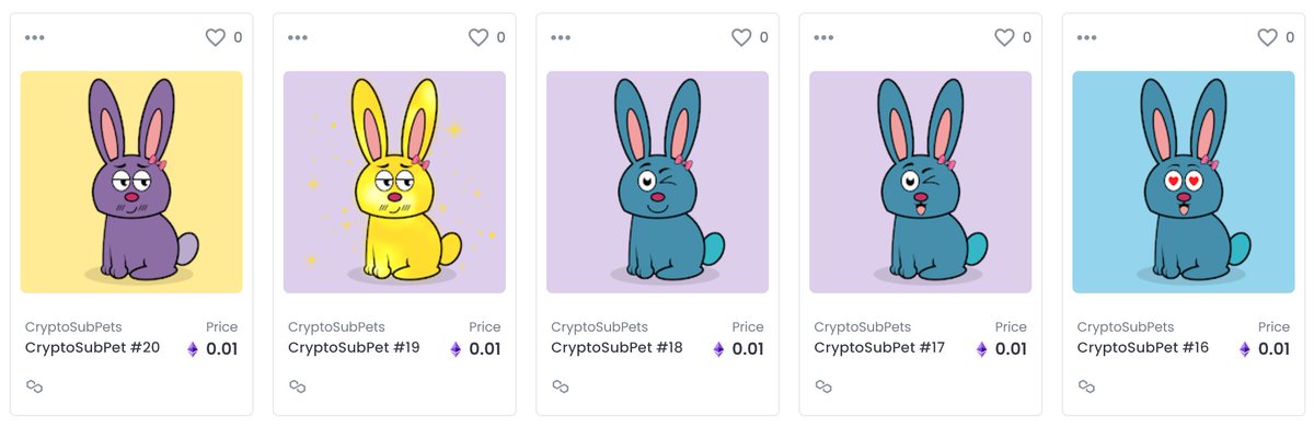 CryptoSubPets's tweet image. #CryptoSubPets 16-20 now available on 
@opensea for 0.01 ETH.  Look, a #shiny!