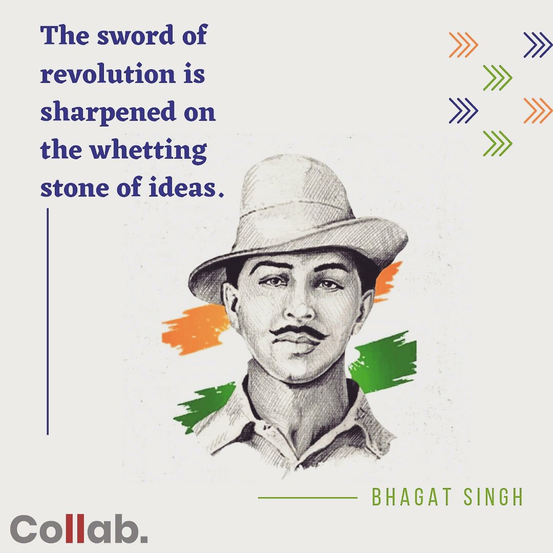 CollabMediaPR's tweet photo. "Revolution is an inalienable right of mankind. Freedom is an imperishable birth right of all"

शहीद भगत सिंह की जयंती पर सादर नमन 

#BhagatSinghBirthAnniversary
#ShaheedBhagatSingh #publicrelationsagency
#marketing #socialmedia #business #socialmediamarketing 

@CollabMediaPR https://t.co/8hm0Jww22k