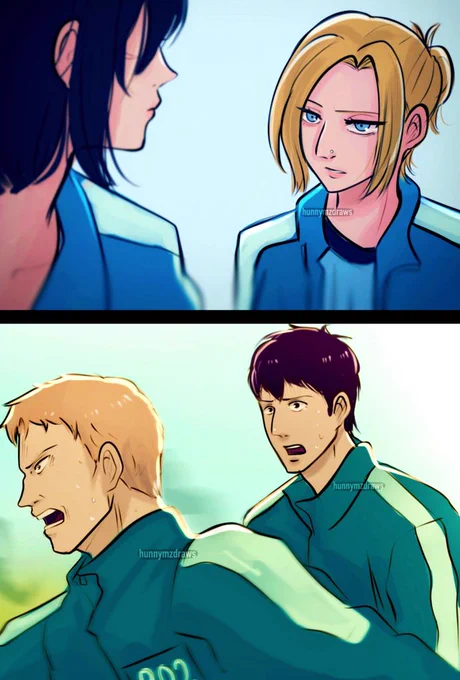 Annie, Reiner , Bertolt #attackontitan #SquidGame 
