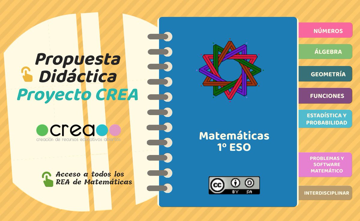 Propuesta Didáctica de Matemáticas para 1º ESO del #ProyectoCREA.
▶️cutt.ly/vERdM35
¡Participa creando y experimentado REA!
📣Docentes CREAdores: Inscripción hasta 30 de septiembre 2021
📣ExperienciasCREA: Inscripción hasta 30 marzo 2022
+ INFO:cutt.ly/8EWebRa