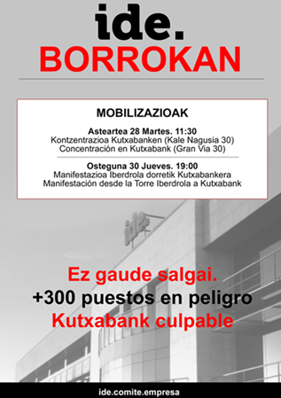 CCOOAccenture's tweet photo. Informática de Euskadi , las #300deIDE , se moviliza por una garantía de mantenimiento de empleo y condiciones, ante su venta por parte de @Kutxabank  a la multinacional @AccentureSpain.
Hoy  🗓️ 28 de septiembre, Concentración a las 🕟 11:30 en la sede de @Kutxabank en #Bilbao. https://t.co/AatgPv0REQ