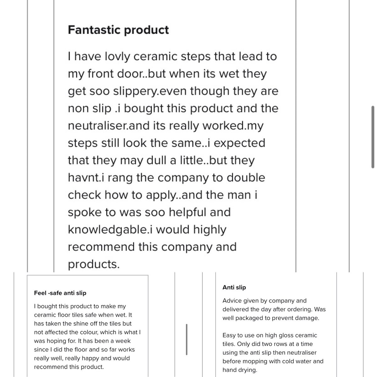 Check out these reviews from our Feel Safe Anti-Slip Lifetime Protection! So what are you waiting for? Make your floor safer with this product! Find it in the floor care range! universealsealants.co.uk/shop/indoors/f…