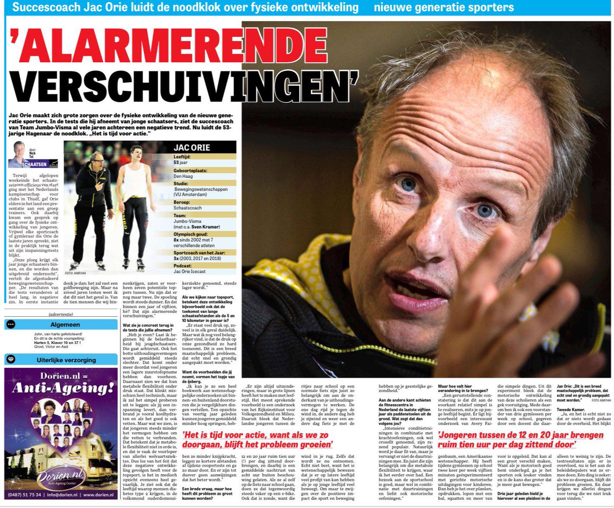 Vandaag mocht ik in @Telesport mijn mening geven over de alarmerende trends die zichtbaar zijn bij de jeugd, op het gebied van conditie en (fysieke) vaardigheden. Het is tijd voor actie, anders blijft het probleem groeien.q

telegraaf.nl/sport/12721165…