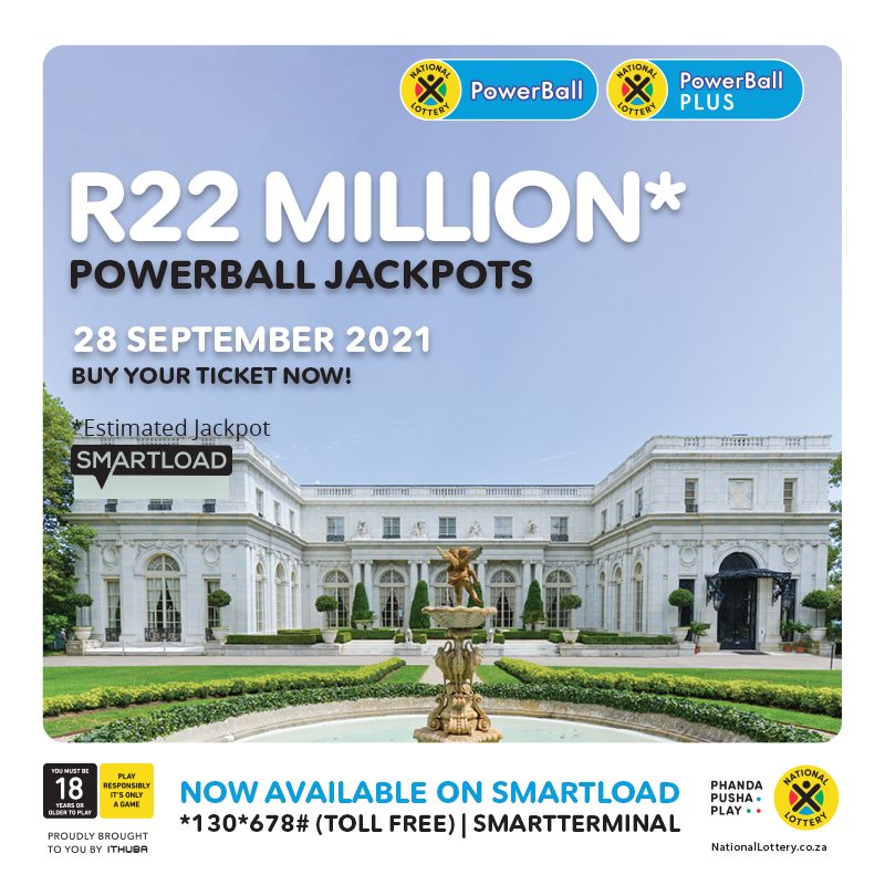 SmartcallVSP2's tweet photo. You could the next multi-millionaire this Tuesday with total estimated jackpots of R22M. PLAY #PowerBall for an estimated R13 MILLION & #PowerBallPLUS for R9 MILLION this Tuesday. Dial *130*678# NOW. #RechargeWithSmartload https://t.co/1dexsg2N3R