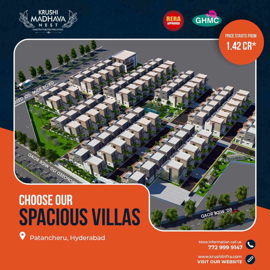 krushiinfra's tweet photo. choose our spacious villas..
.
for more details 
.
visit :https://t.co/j2uttyt59n Call: 7729999147 . . . 
#ecofriendlyhomes #luxuryvillas #4bhkvillas #villasinhyderabad #hyderabad #patancheru #krushiinfraprojects #krushivillas #KrushiMadhavaNest #ecolifestyle https://t.co/8yZHiB84uO