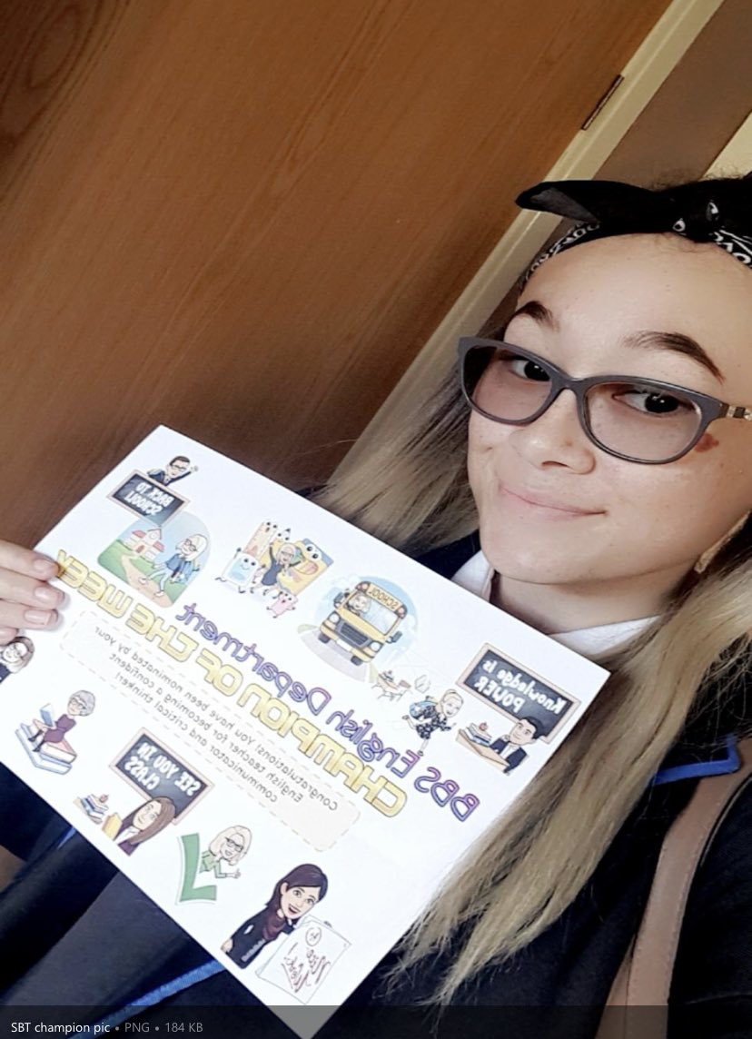 BBSEnglishDept's tweet photo. Big high five to this #BBSEnglishChampion for all the hard work #makingsuccessinevitable https://t.co/dWLFy6dAkx