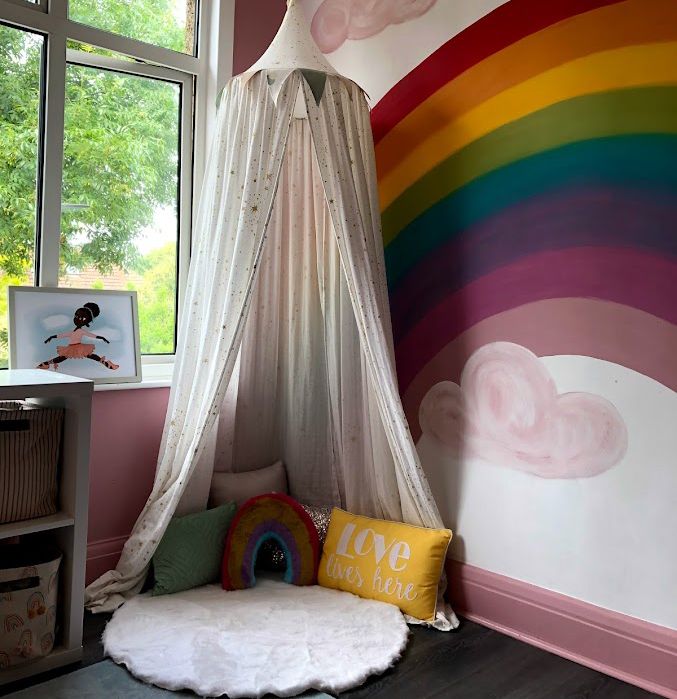 MKKidsInteriors's tweet photo. Somewhere over the rainbow you'll find us....We are the experts in children's interior design

>>>>#swipeleft to see how we transformed this room. #tada! #beforeandafter

#playroomdesign #playroomdesigner #playroom #interiordesigner #interiors123 #wendyhouse #playhouse https://t.co/zhy7MwE4JI