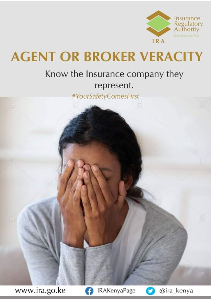 ira_kenya's tweet photo. While dealing with an Insurance Agent/broker, it is imperative to note that they may not be directly responsible for paying your claims. Ensure you are aware of which Insurance company they represent or have placed your cover.
#YourSafetyComesFirst
#IRACares https://t.co/9Z8JNaE6IX